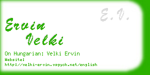 ervin velki business card